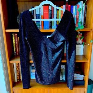 Urban outfitters black long sleeved multicolor sparkle top